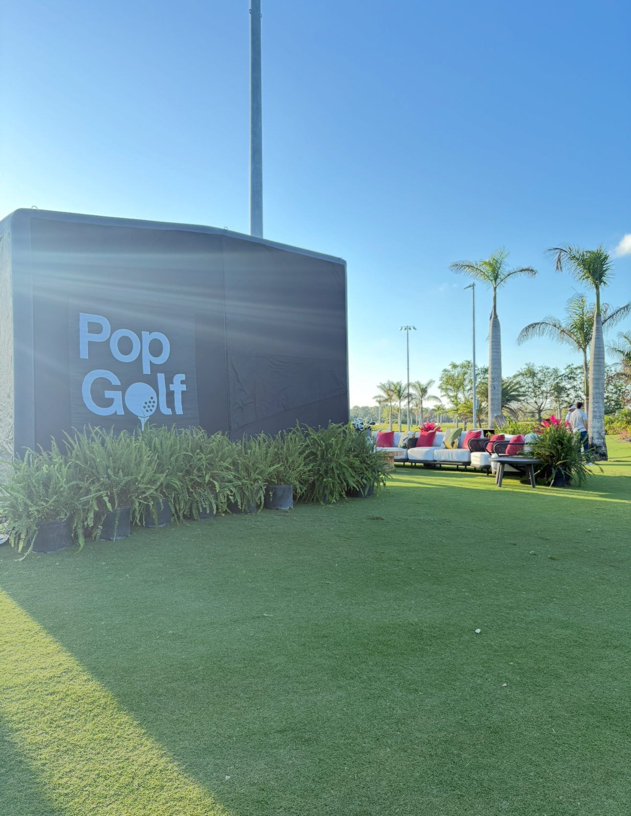 Outdoor PopGolf setup at a private gathering